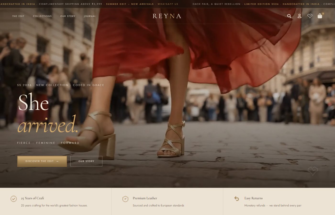 Reyna website screenshot