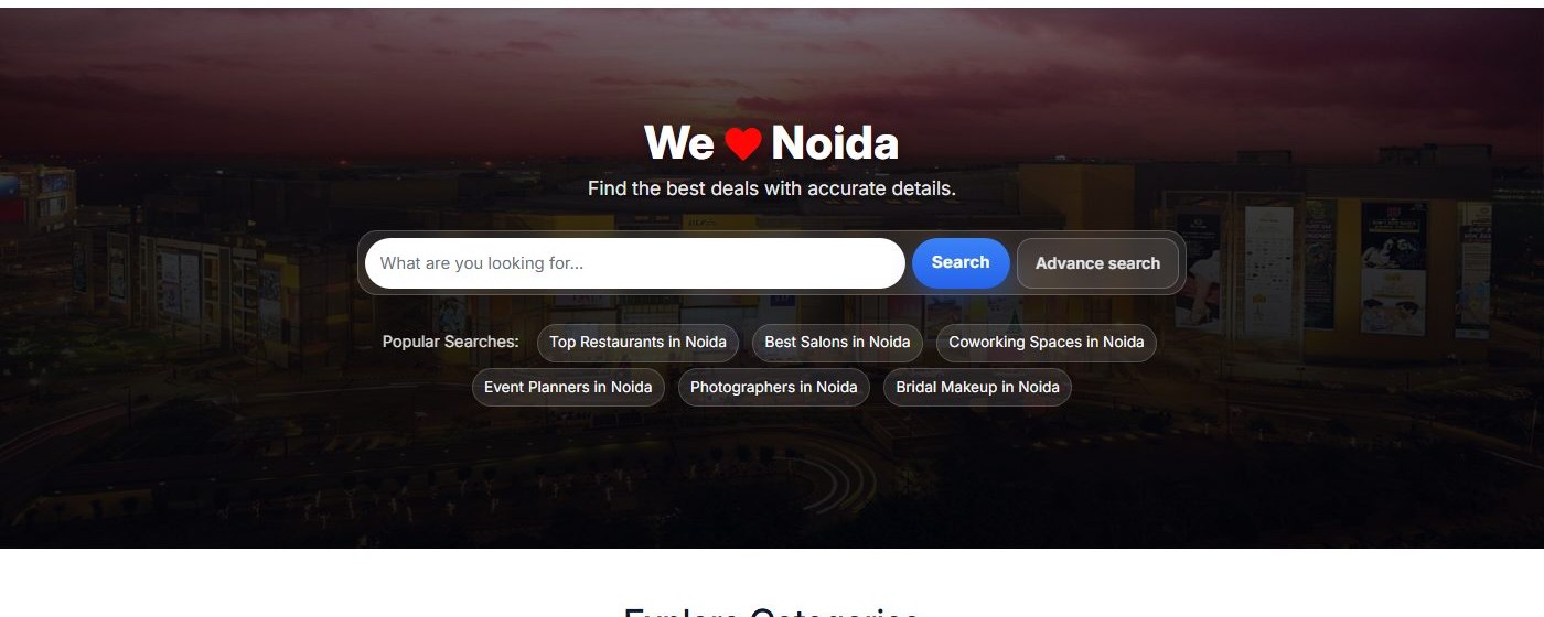 Hi Noida website screenshot